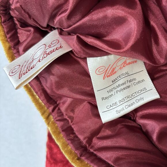 Vintage VILLA BACCI Christmas Stocking Red Gold Satin Buttons and Jingle Bells - Picture 8 of 8